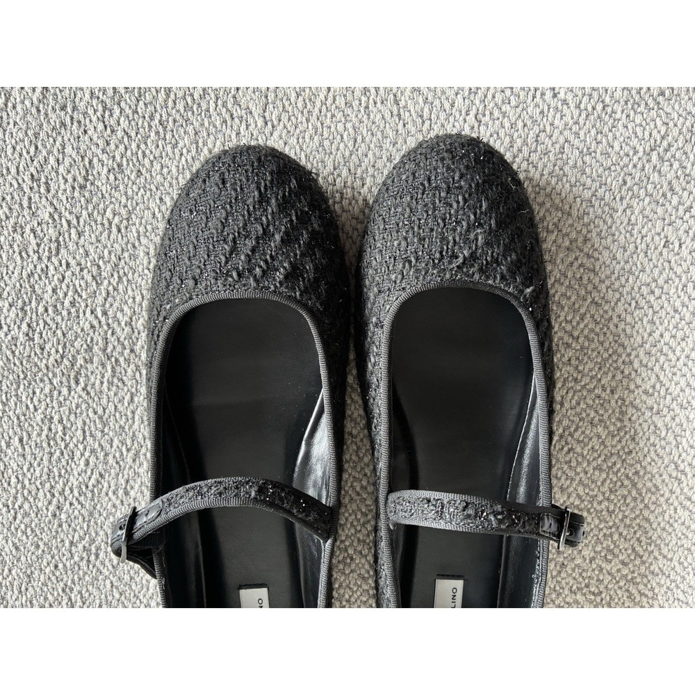 Bandolino Philly 2 Mary Jane Flats Women's 8.5M Black Tweed Ballet Shoes